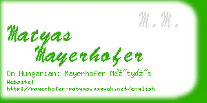 matyas mayerhofer business card